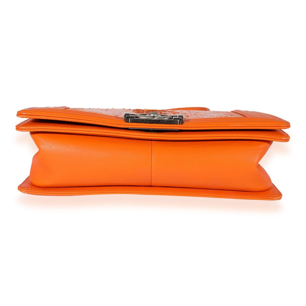 Chanel Orange Python Medium Boy Bag - Picture 7 of 8